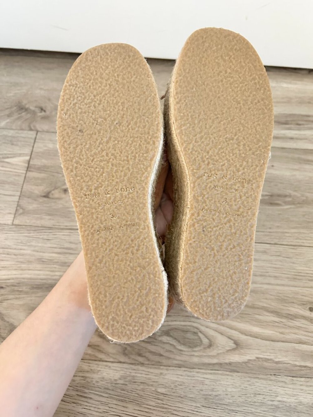 Rag & Bone Hera Suede Espadrille Wedge Sandal in Tan Brown Platform EU 38/US 8 - Picture 10 of 12